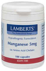 Lamberts Manganese 5mg (as Amino Acid Chelate)